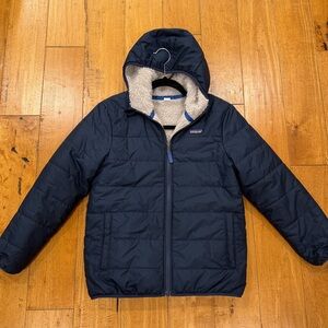 Patagonia Kids Navy Puffer Jacket with Hood